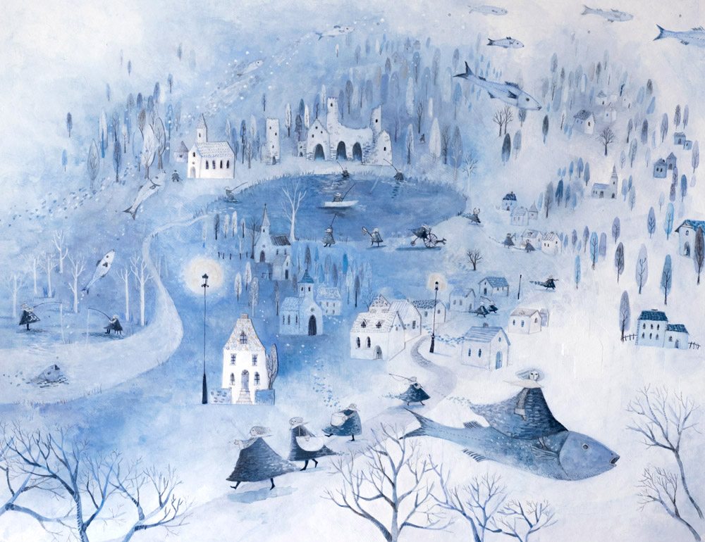 blue landscape by ayukotanaka